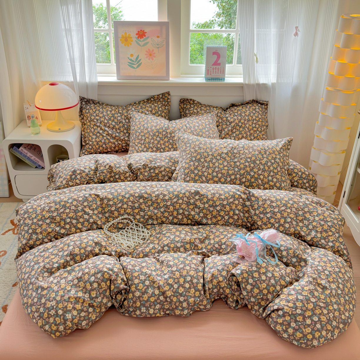 91家纺网 家纺一手货源 找家纺 （总）德比尔斯 2025新款爆款韩国小布袋古法水洗棉云感棉四件套