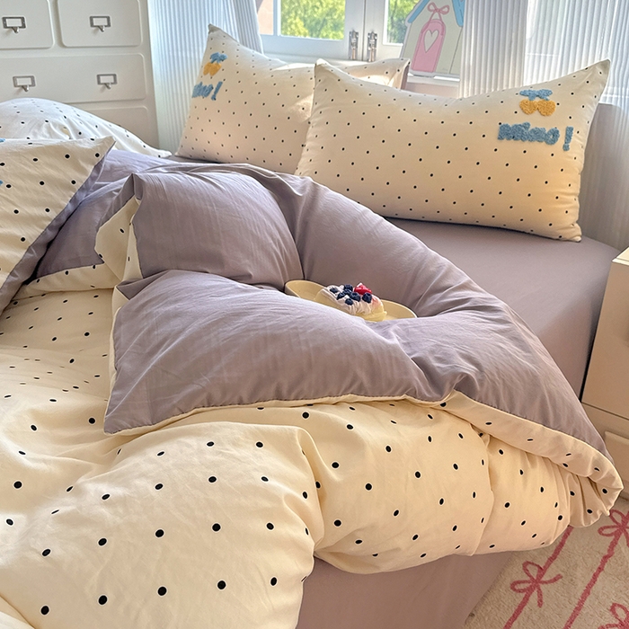 91家纺网 家纺一手货源 找家纺 沃朴家居 2025新款萌趣水洗棉毛巾绣四件套 趴睡猫咪