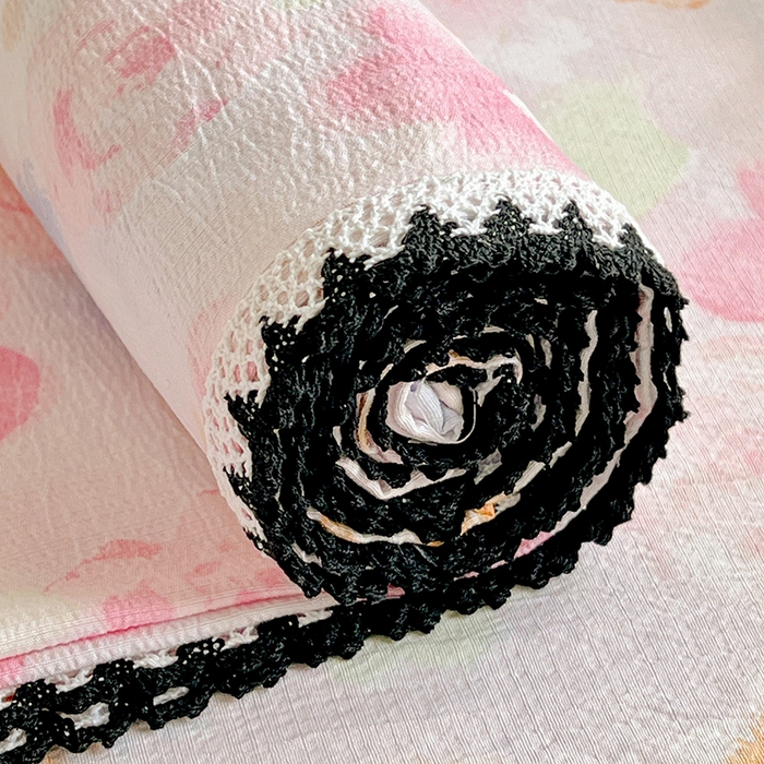 91家纺网 家纺一手货源 找家纺 （总）鑫利来家纺 2025新款云感皱皱纱枕套镂空花边单品枕套