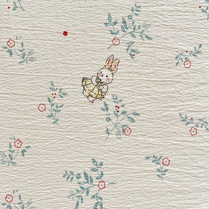 91家纺网 家纺一手货源 找家纺 鑫利来家纺 2025新款云感皱皱纱枕套镂空花边单品枕套 花间兔