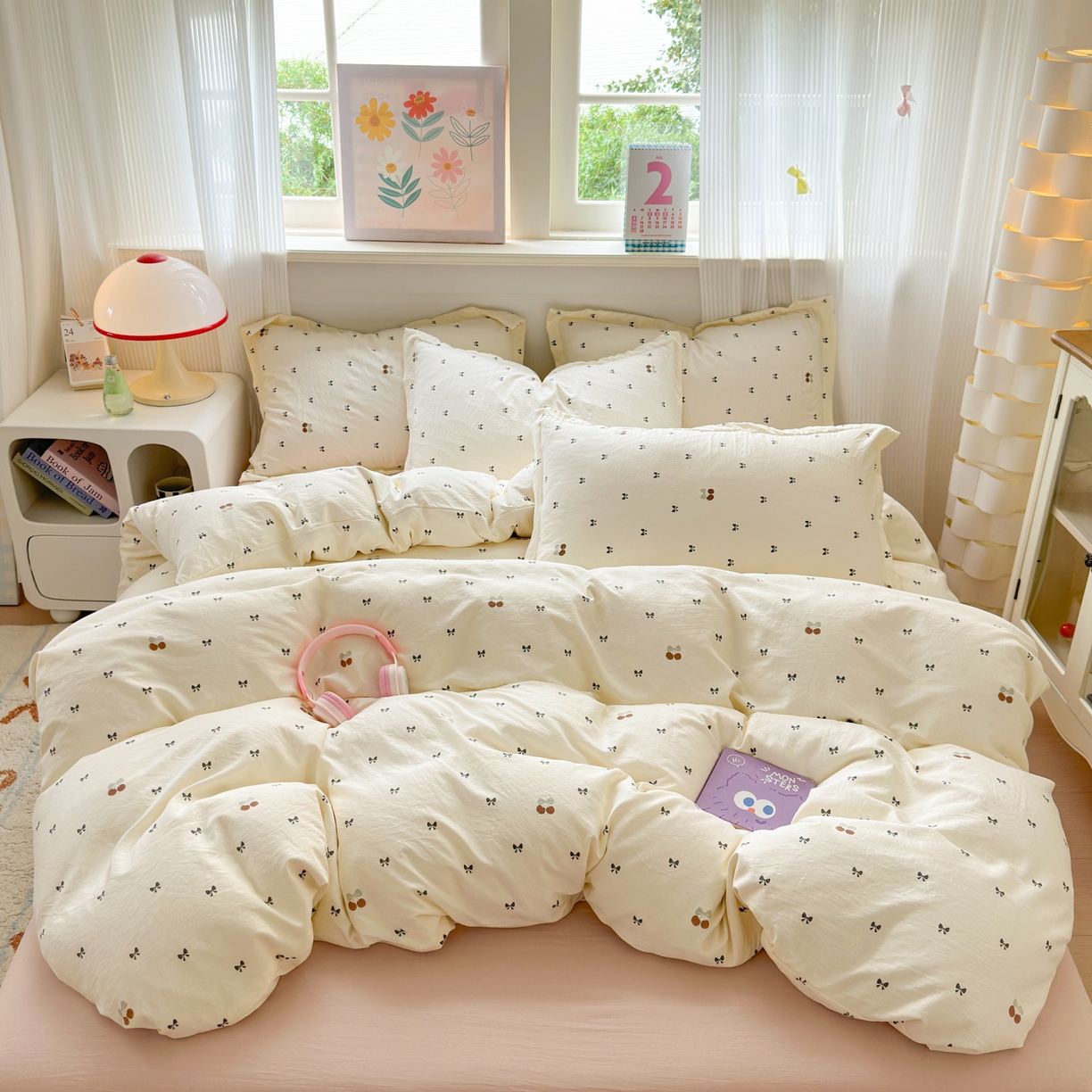 91家纺网 家纺一手货源 找家纺 （总）德比尔斯 2025新款爆款韩国小布袋古法水洗棉云感棉四件套