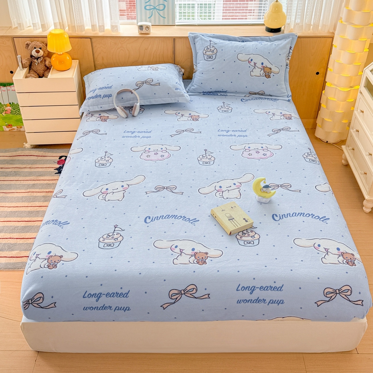 名兮-2025经典奥特曼-三丽鸥高克重印花牛奶绒床笠 甜品大耳狗