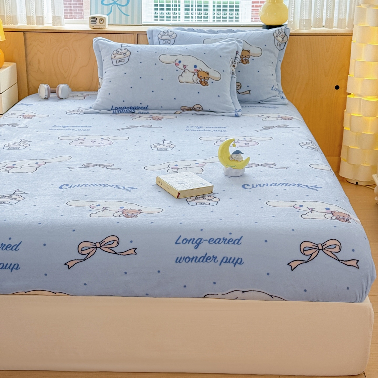 91家纺网 家纺一手货源 找家纺 名兮-2025经典奥特曼-三丽鸥高克重印花牛奶绒床笠 甜品大耳狗