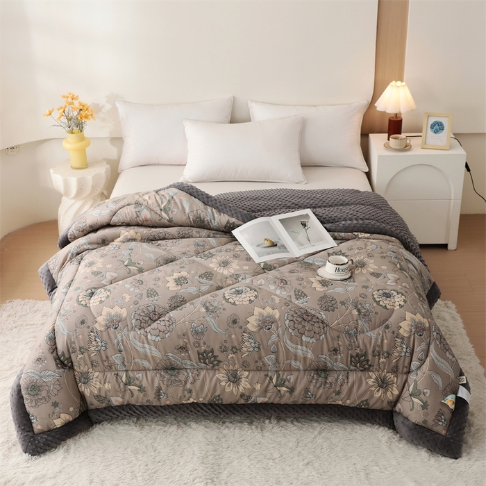 91家纺网 家纺一手货源 找家纺 云家 2025新款豆豆绒被子被芯夏凉被空调被四季被 梦想花园