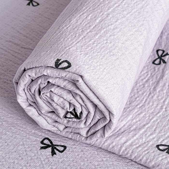 91家纺网 家纺一手货源 找家纺 逸林家纺《原希尔顿逸林》 2025新款皱皱纱枕套镂空花边单品枕套 小紫情调