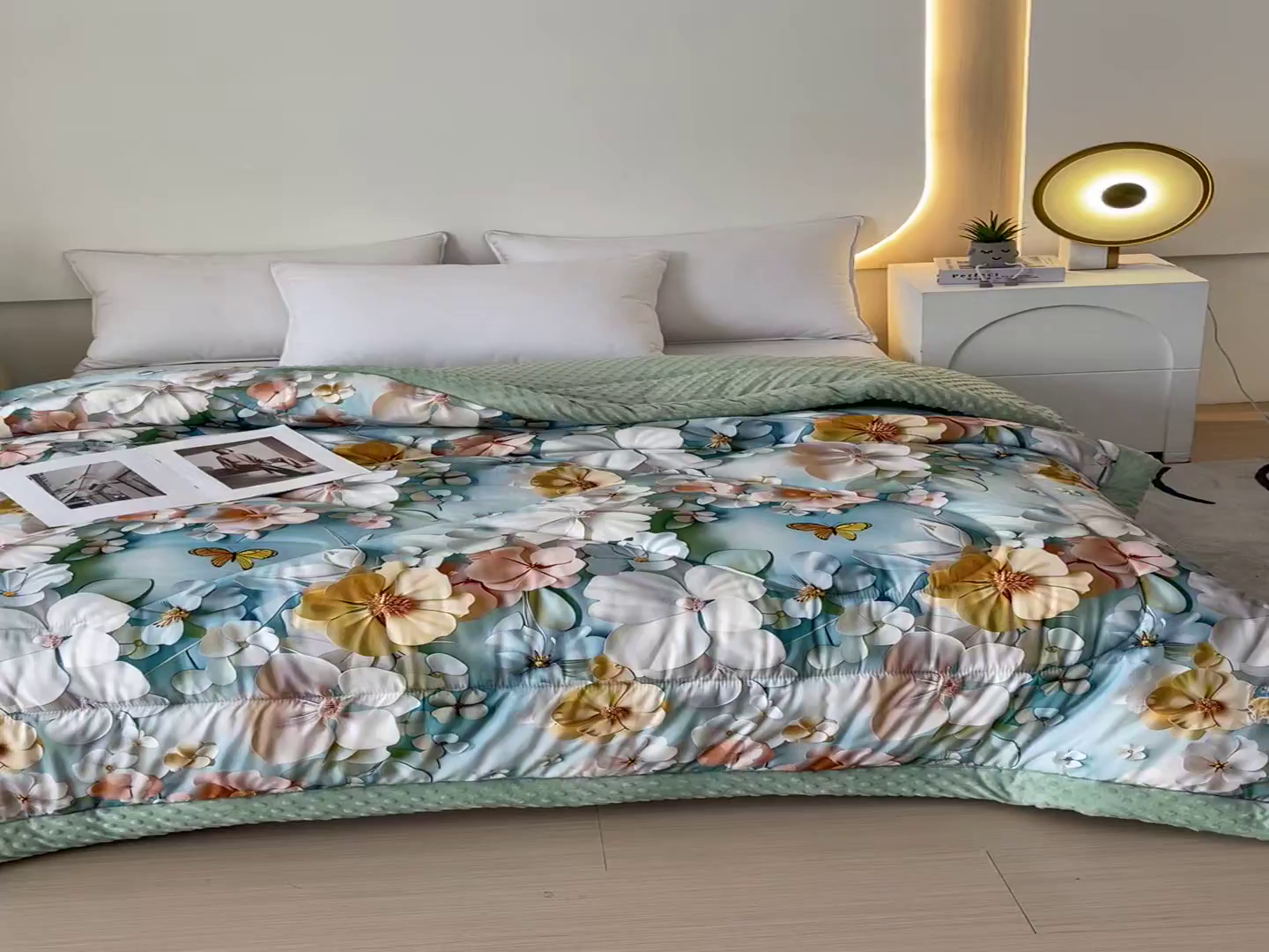 91家纺网 家纺一手货源 找家纺 云家 2025新款豆豆绒被子被芯夏凉被空调被四季被 繁花绮梦