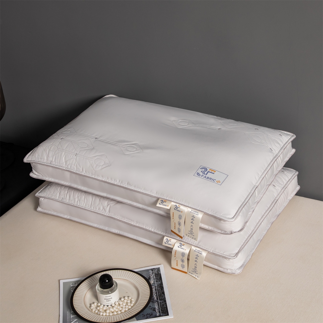 91家纺网 家纺一手货源 找家纺 麦肯锡 2025新款3F净眠枕 枕头枕芯 灰色