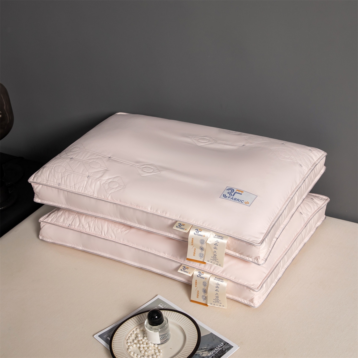 91家纺网 家纺一手货源 找家纺 麦肯锡 2025新款3F净眠枕 枕头枕芯 粉色