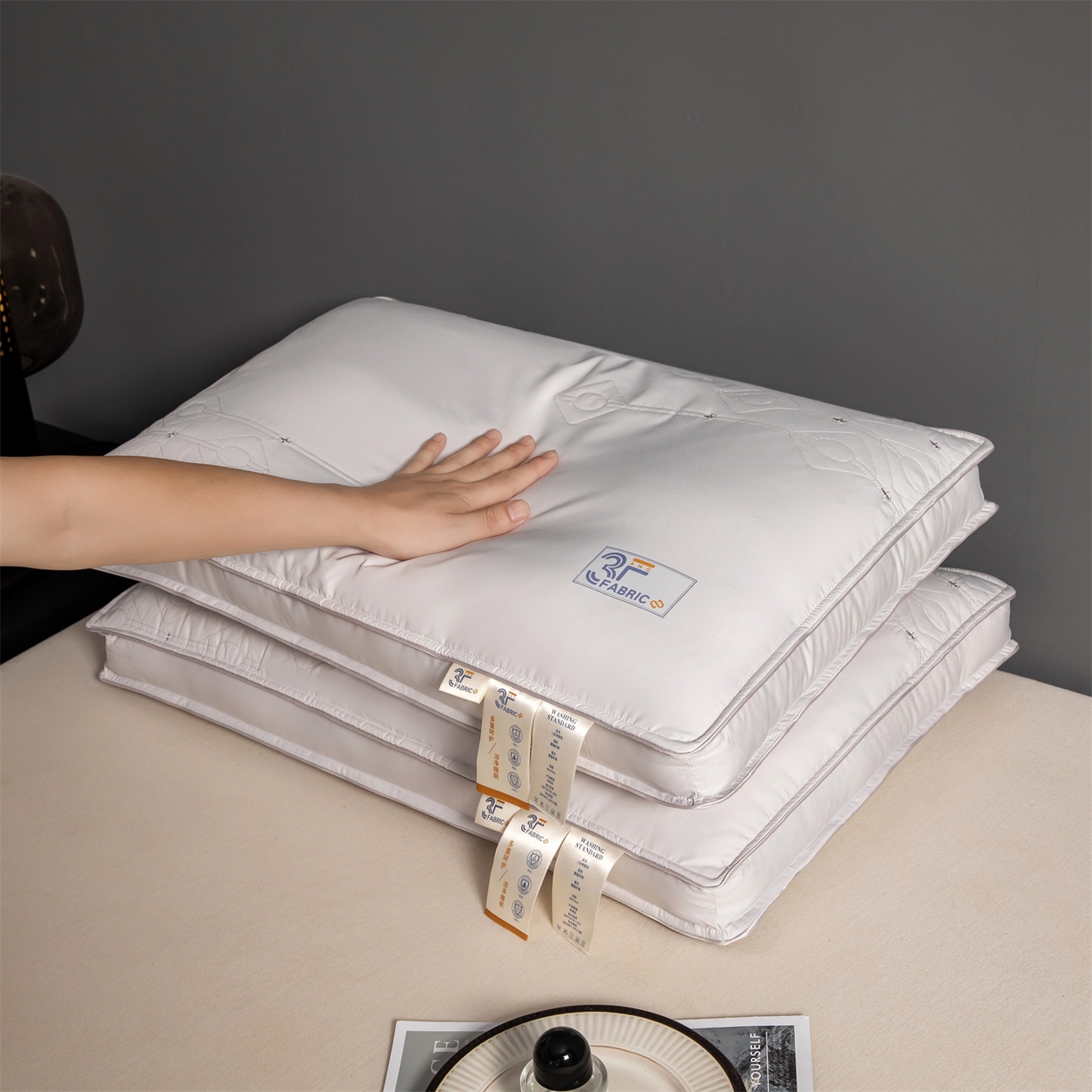 91家纺网 家纺一手货源 找家纺 麦肯锡 2025新款3F净眠枕 枕头枕芯 灰色