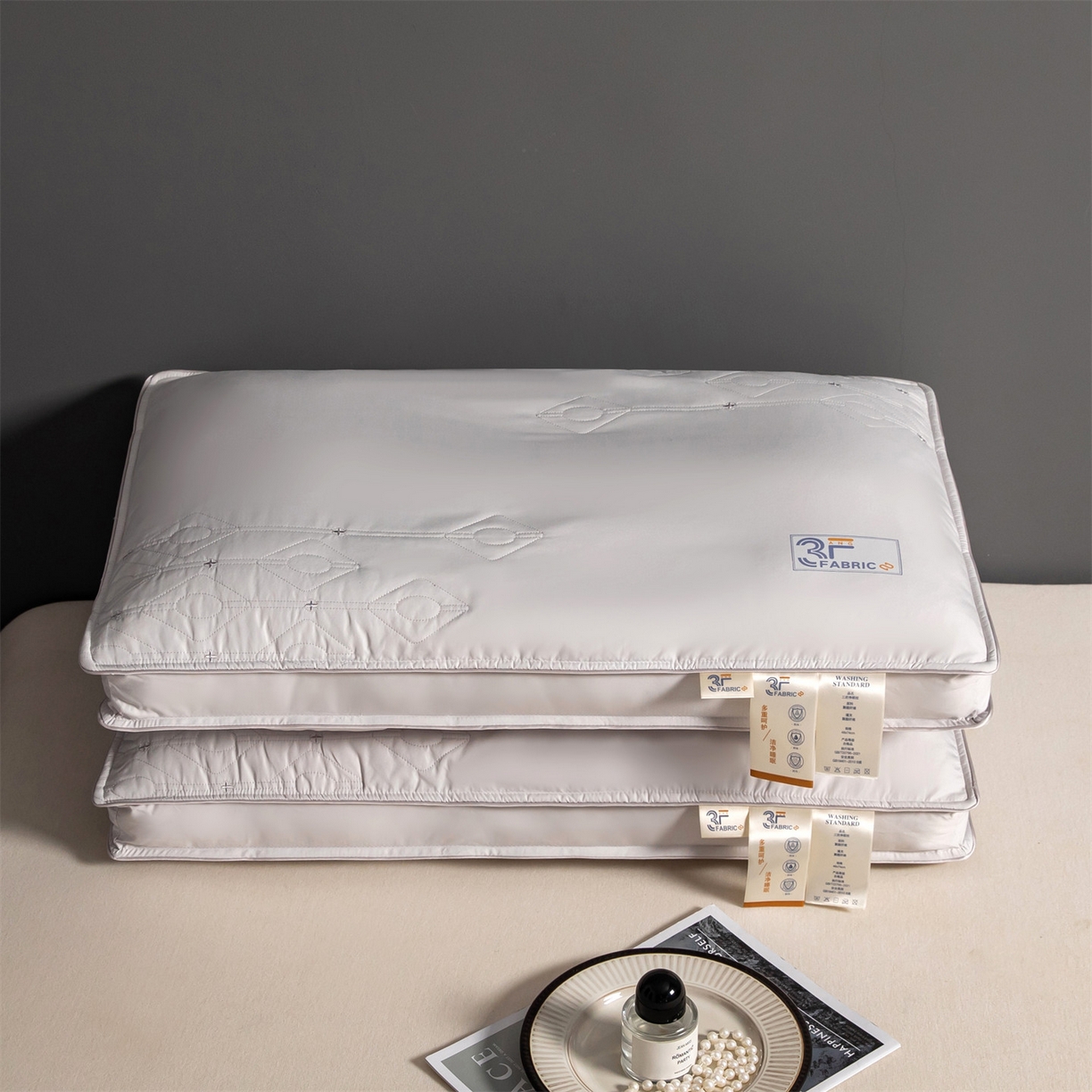 91家纺网 家纺一手货源 找家纺 麦肯锡 2025新款3F净眠枕 枕头枕芯 灰色