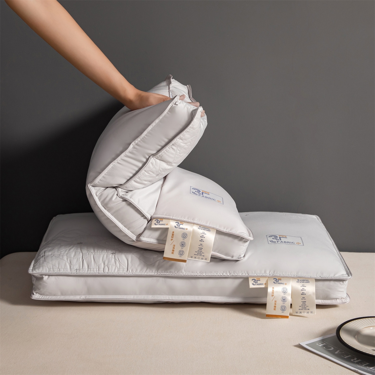 91家纺网 家纺一手货源 找家纺 麦肯锡 2025新款3F净眠枕 枕头枕芯 灰色