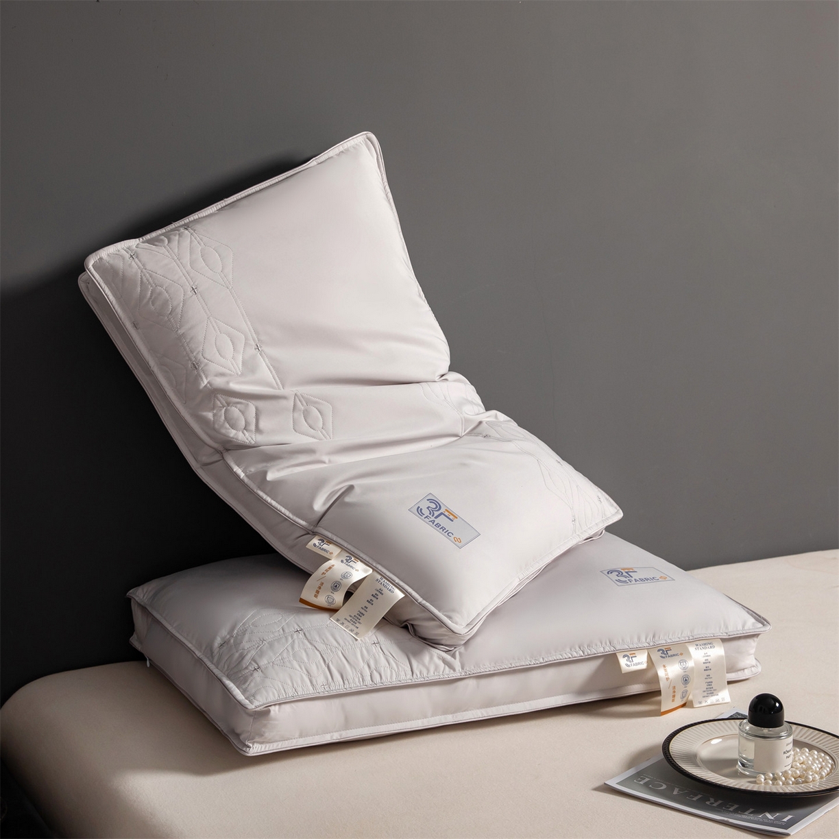 91家纺网 家纺一手货源 找家纺 麦肯锡 2025新款3F净眠枕 枕头枕芯 灰色