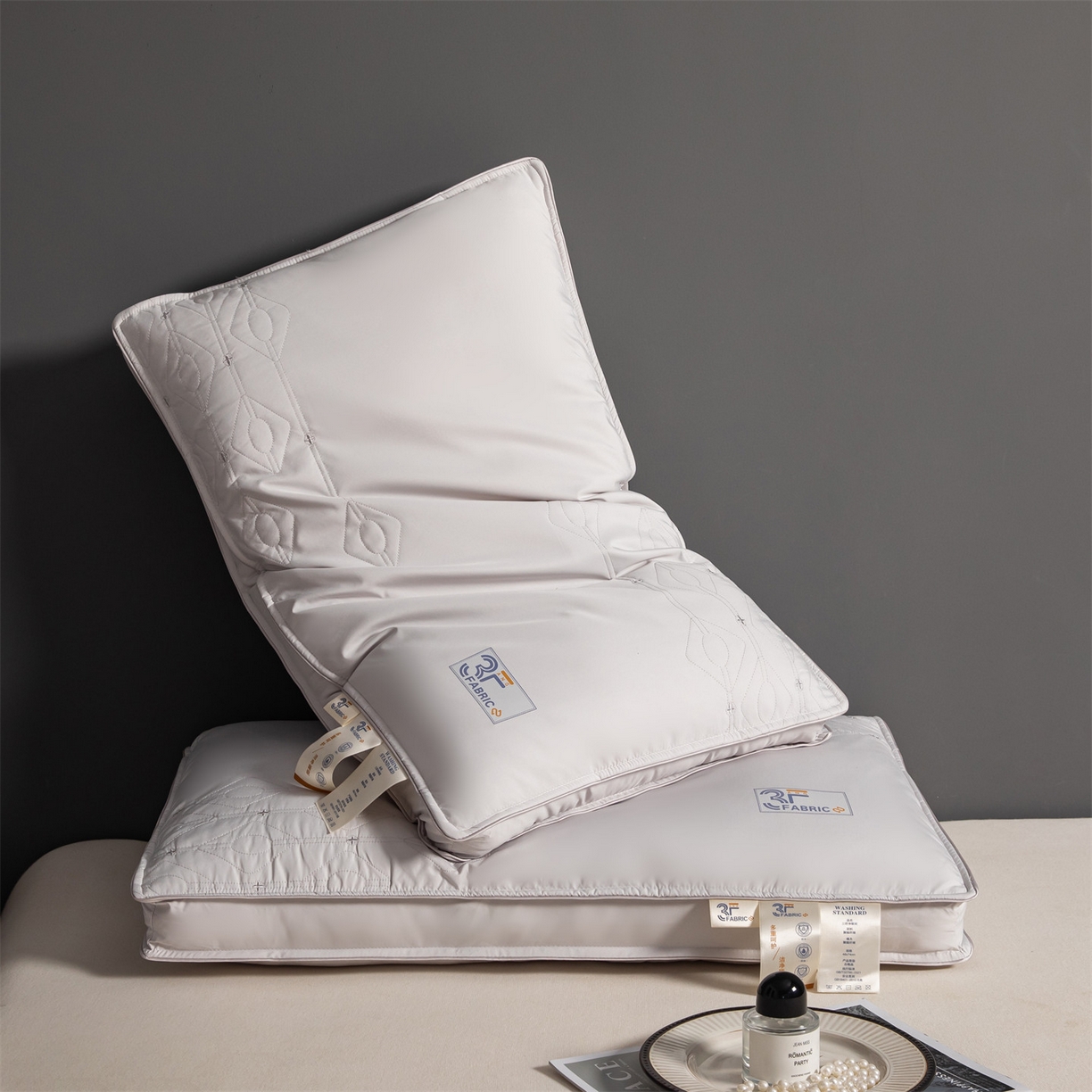 91家纺网 家纺一手货源 找家纺 麦肯锡 2025新款3F净眠枕 枕头枕芯 灰色