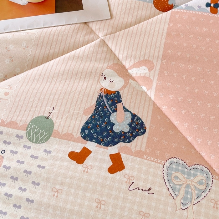 91家纺网 家纺一手货源 找家纺 云家 2025新款豆豆绒被子被芯夏凉被空调被四季被 兔小姐