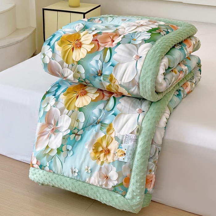 云家 2025新款豆豆绒被子被芯夏凉被空调被四季被 繁花绮梦