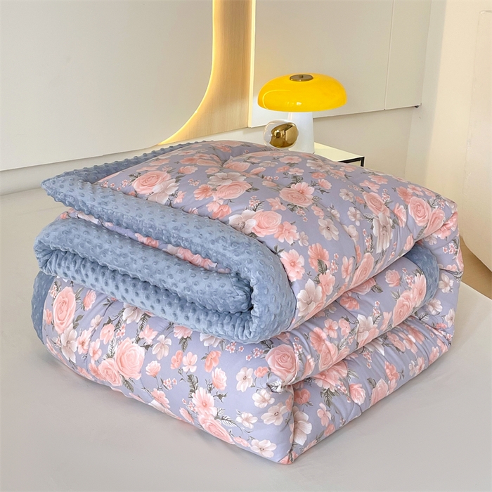 91家纺网 家纺一手货源 找家纺 云家 2025新款豆豆绒被子被芯夏凉被空调被四季被 玫瑰恋曲