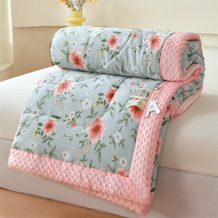 云家 2025新款豆豆绒被子被芯夏凉被空调被四季被 花知韵