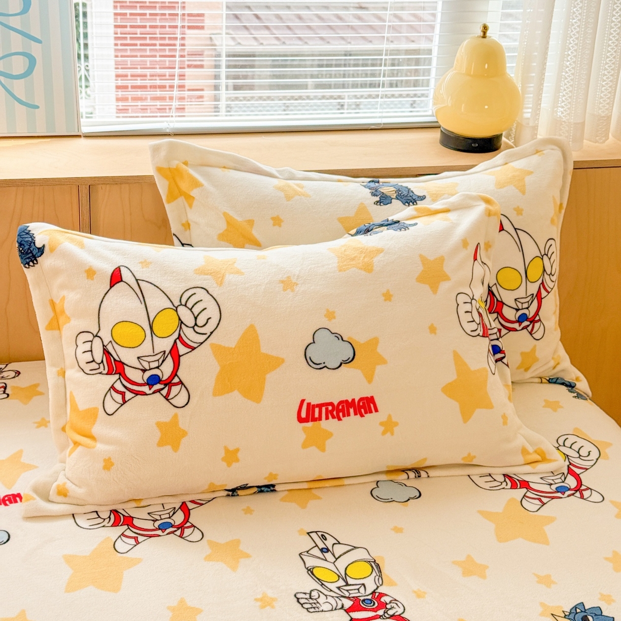 91家纺网 家纺一手货源 找家纺 名兮-2025经典奥特曼-三丽鸥高克重印花牛奶绒床笠 星空战士