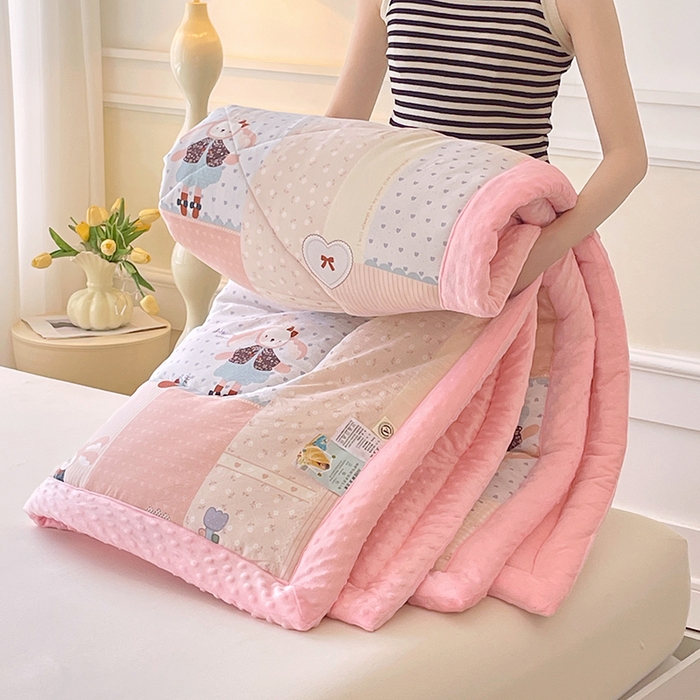 云家 2025新款豆豆绒被子被芯夏凉被空调被四季被 兔小姐