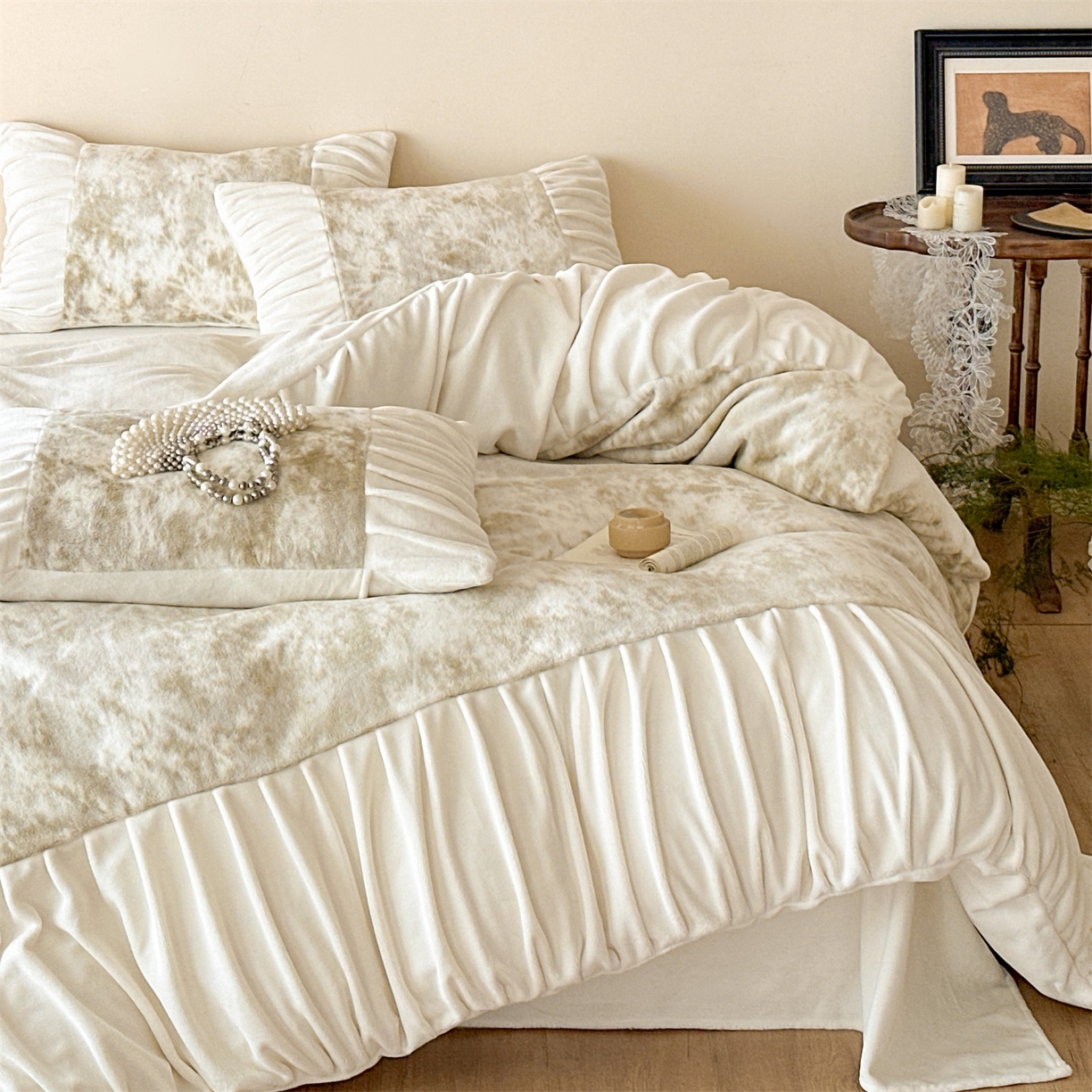 91家纺网 家纺一手货源 找家纺 （总）奥裕家纺 2025新款法式雪貂牛奶绒四件套