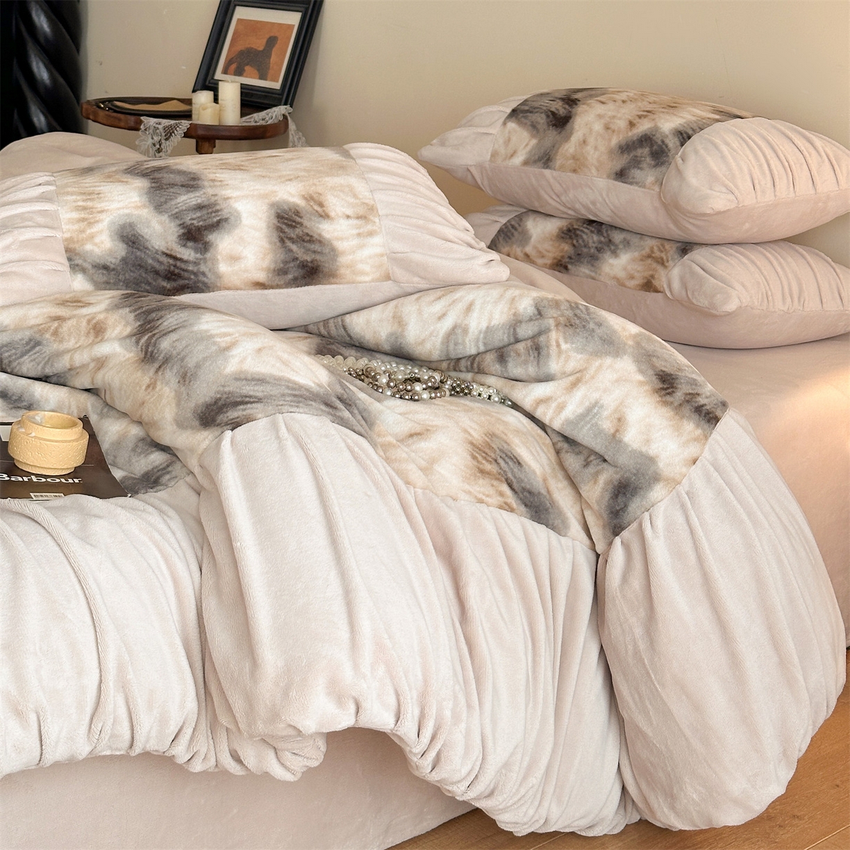 91家纺网 家纺一手货源 找家纺 （总）奥裕家纺 2025新款法式雪貂牛奶绒四件套