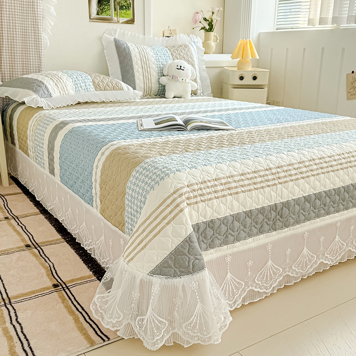 91家纺网 家纺一手货源 找家纺 冬然 2024新款全棉床盖纯棉床盖夹棉床单全棉床单纯棉床单 多彩时光