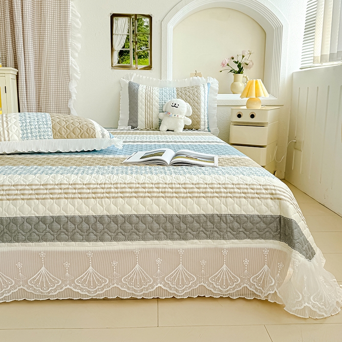 91家纺网 家纺一手货源 找家纺 冬然 2024新款全棉床盖纯棉床盖夹棉床单全棉床单纯棉床单 多彩时光