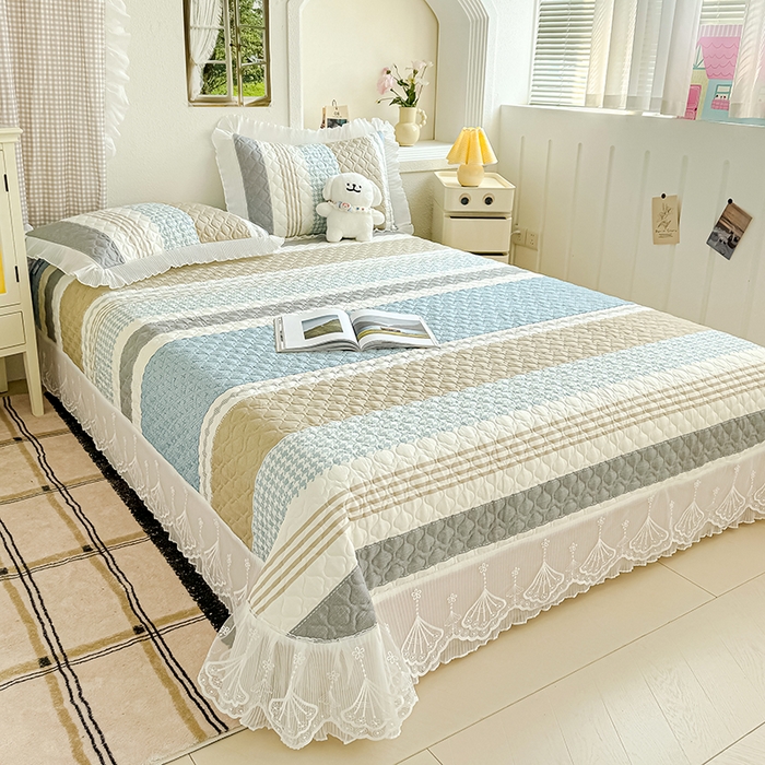 91家纺网 家纺一手货源 找家纺 冬然 2024新款全棉床盖纯棉床盖夹棉床单全棉床单纯棉床单 多彩时光