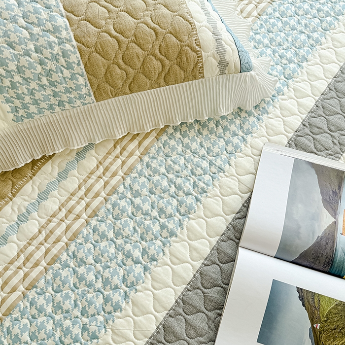 91家纺网 家纺一手货源 找家纺 冬然 2024新款全棉床盖纯棉床盖夹棉床单全棉床单纯棉床单 多彩时光