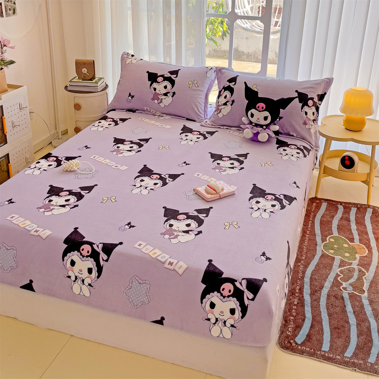 91家纺网 家纺一手货源 找家纺 名兮-2025经典奥特曼-三丽鸥高克重印花牛奶绒床笠 星星库洛米