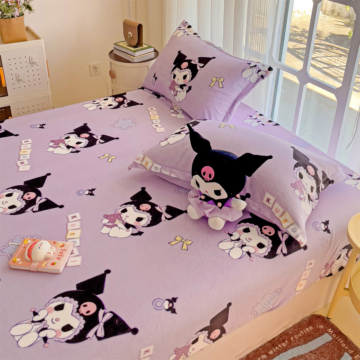 91家纺网 家纺一手货源 找家纺 名兮-2025经典奥特曼-三丽鸥高克重印花牛奶绒床笠 星星库洛米