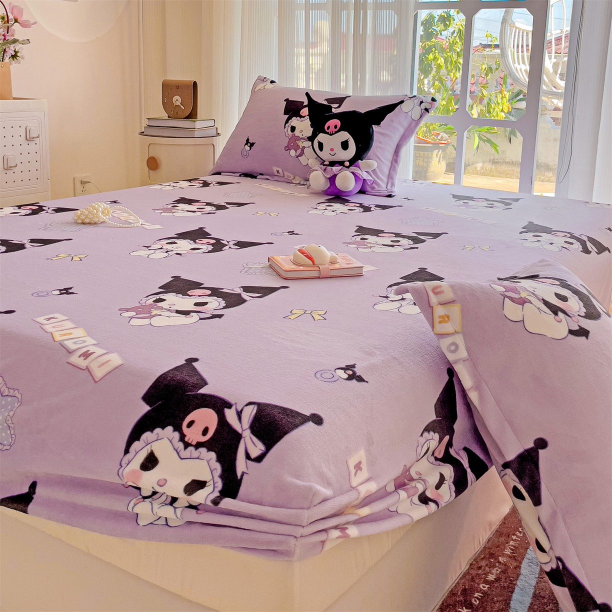 91家纺网 家纺一手货源 找家纺 名兮-2025经典奥特曼-三丽鸥高克重印花牛奶绒床笠 星星库洛米