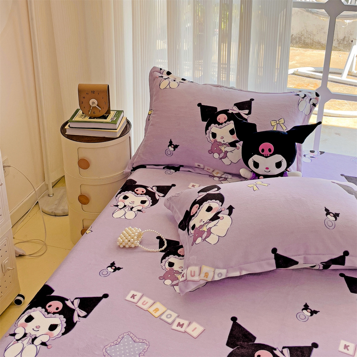 91家纺网 家纺一手货源 找家纺 名兮-2025经典奥特曼-三丽鸥高克重印花牛奶绒床笠 星星库洛米