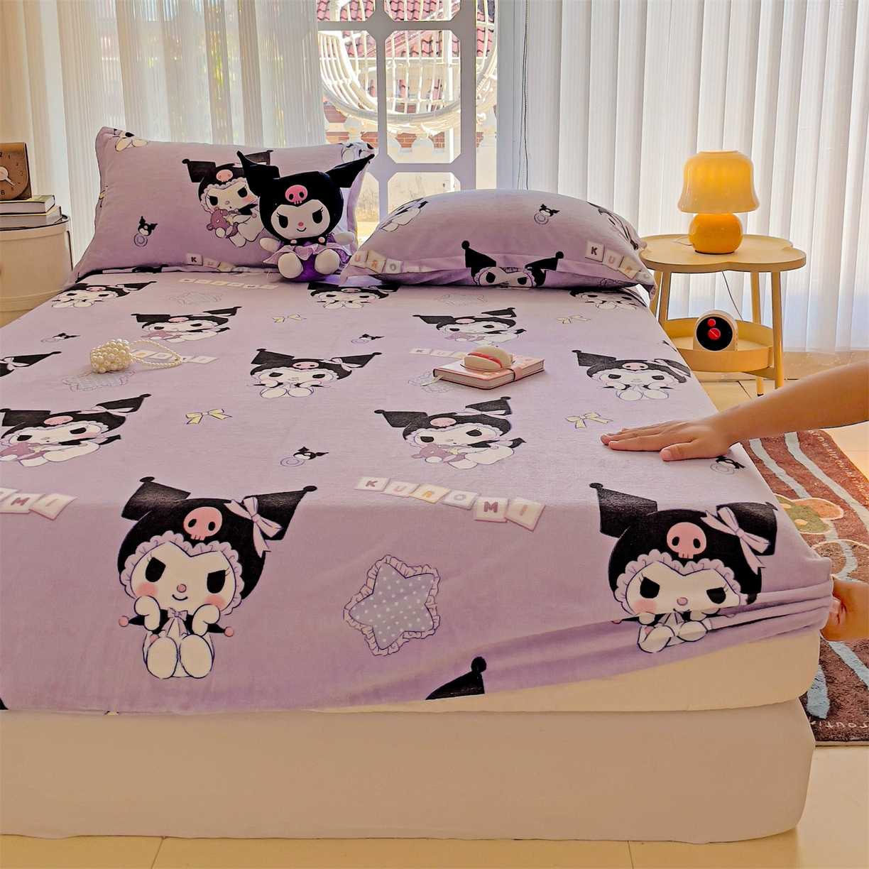 91家纺网 家纺一手货源 找家纺 名兮-2025经典奥特曼-三丽鸥高克重印花牛奶绒床笠 星星库洛米