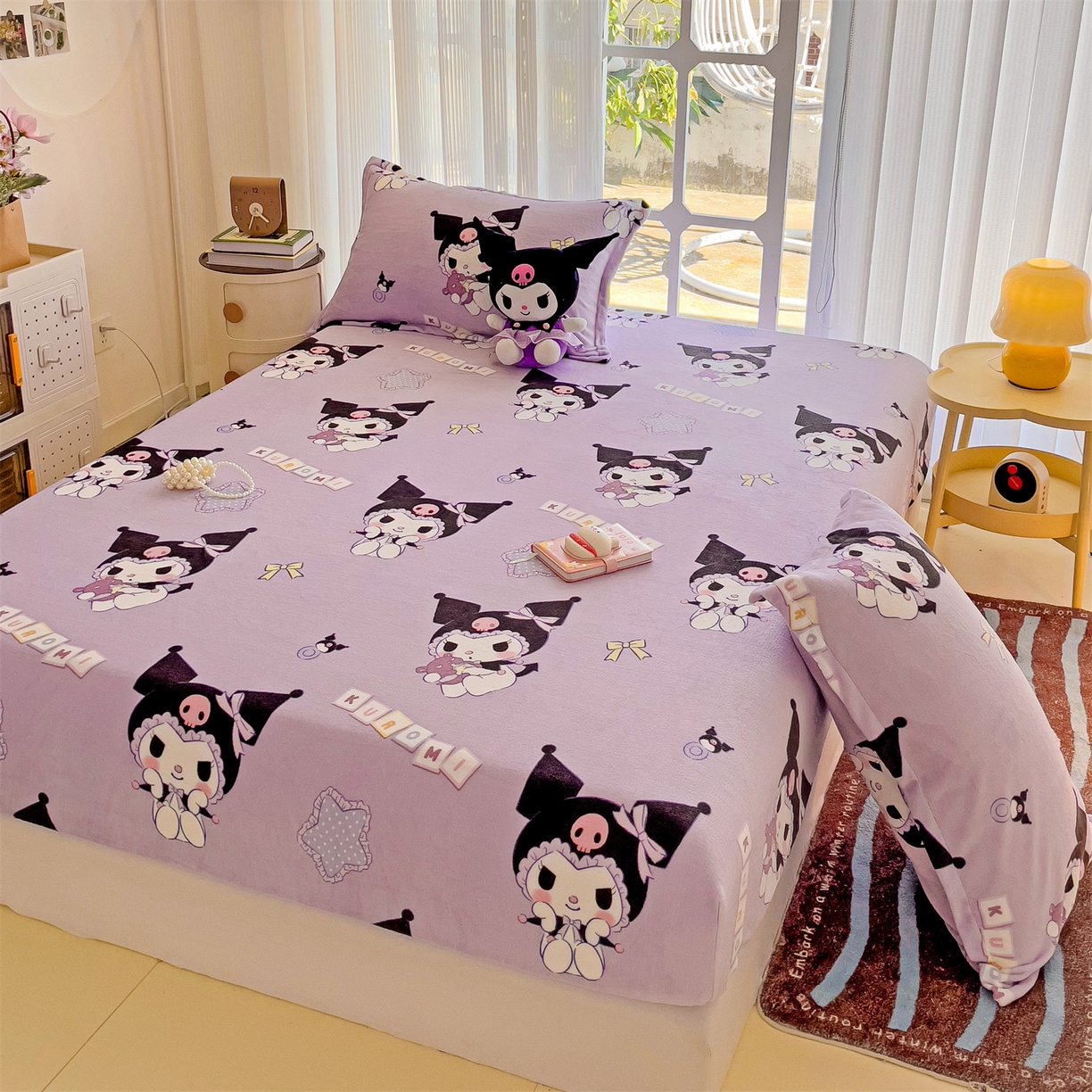 91家纺网 家纺一手货源 找家纺 名兮-2025经典奥特曼-三丽鸥高克重印花牛奶绒床笠 星星库洛米