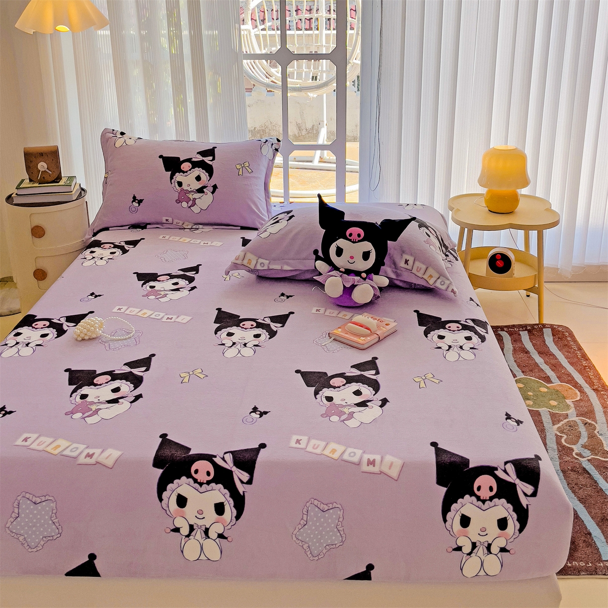 91家纺网 家纺一手货源 找家纺 名兮-2025经典奥特曼-三丽鸥高克重印花牛奶绒床笠 星星库洛米