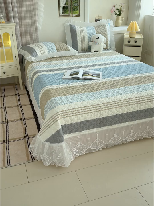 91家纺网 家纺一手货源 找家纺 冬然 2024新款全棉床盖纯棉床盖夹棉床单全棉床单纯棉床单 多彩时光