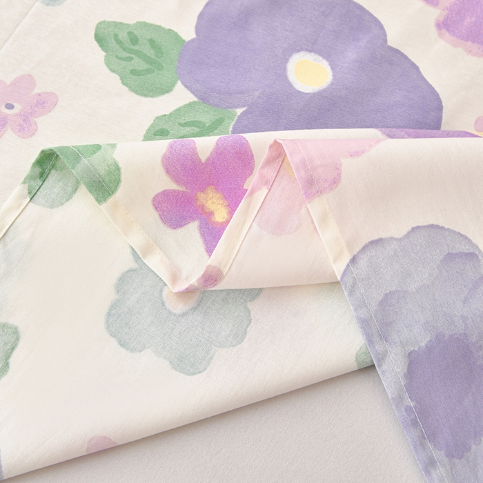 91家纺网 家纺一手货源 找家纺 宇彬家纺 2025直播新款13070全棉纯棉印花双人单床单枕套三件套喷气小清新简约学生被单 小甜美