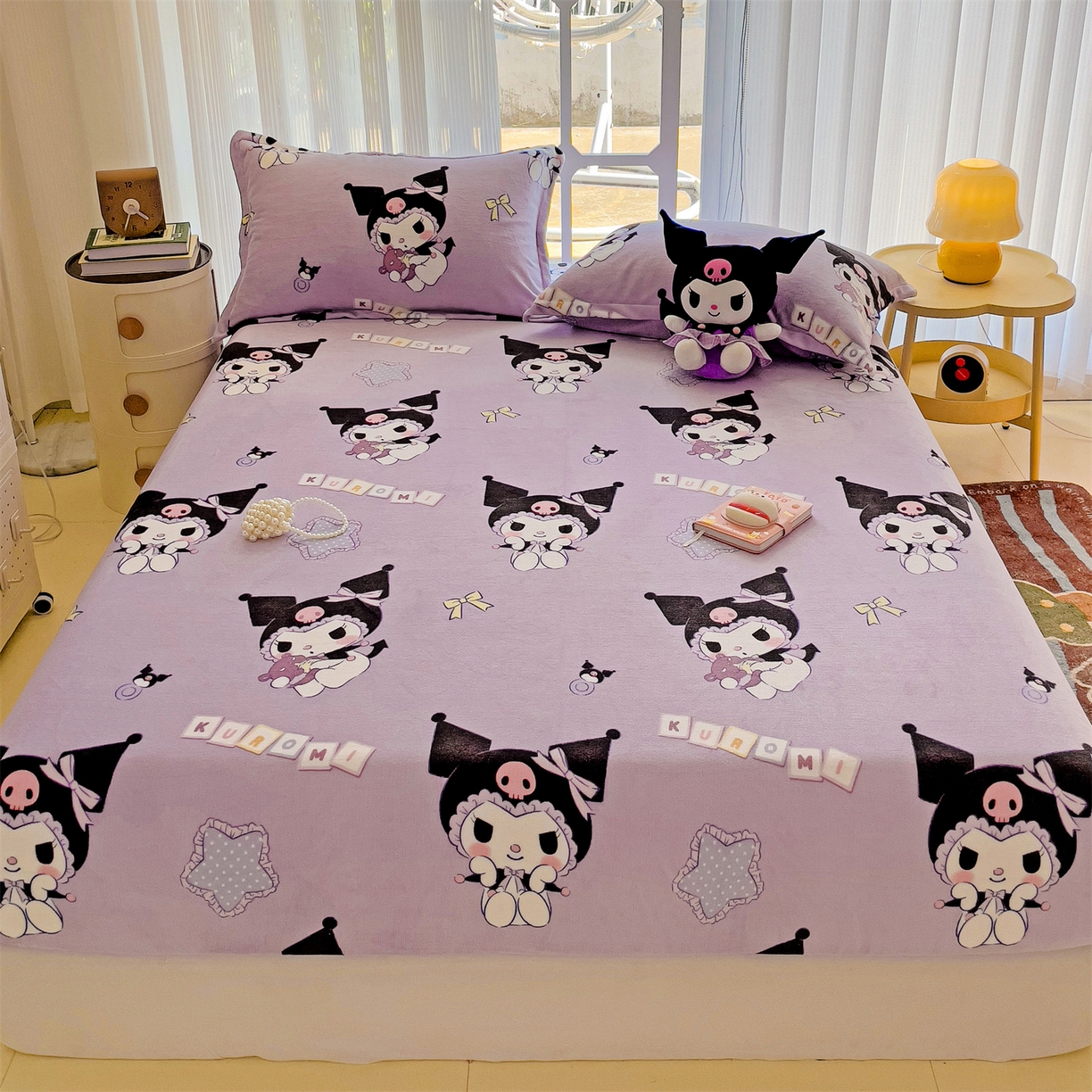 91家纺网 家纺一手货源 找家纺 名兮-2025经典奥特曼-三丽鸥高克重印花牛奶绒床笠 星星库洛米