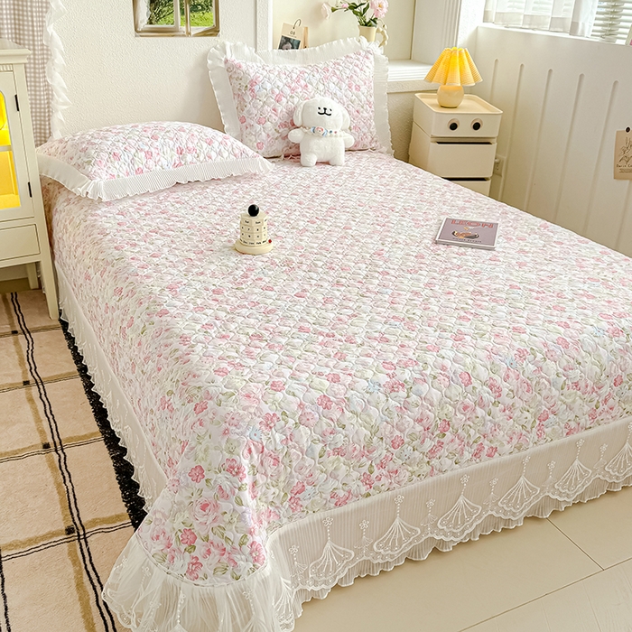 91家纺网 家纺一手货源 找家纺 冬然 2024新款全棉床盖纯棉床盖夹棉床单全棉床单纯棉床单 花香甜梦