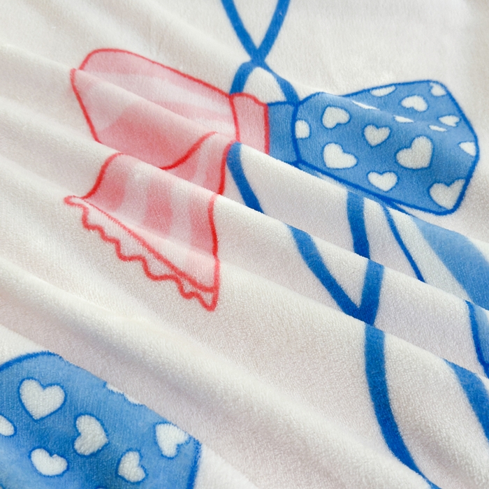 91家纺网 家纺一手货源 找家纺 王朝国际 2026新款高克重牛奶绒印花四件套 波点蝴蝶结