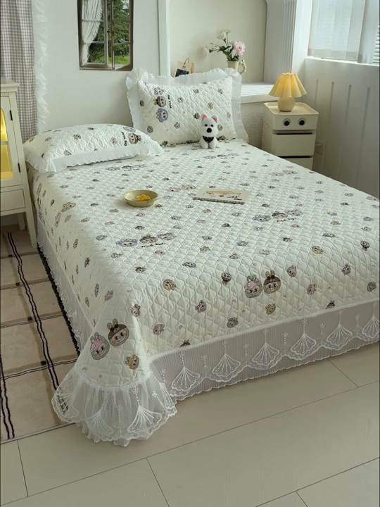 91家纺网 家纺一手货源 找家纺 冬然 2024新款全棉床盖纯棉床盖夹棉床单全棉床单纯棉床单 拉布布