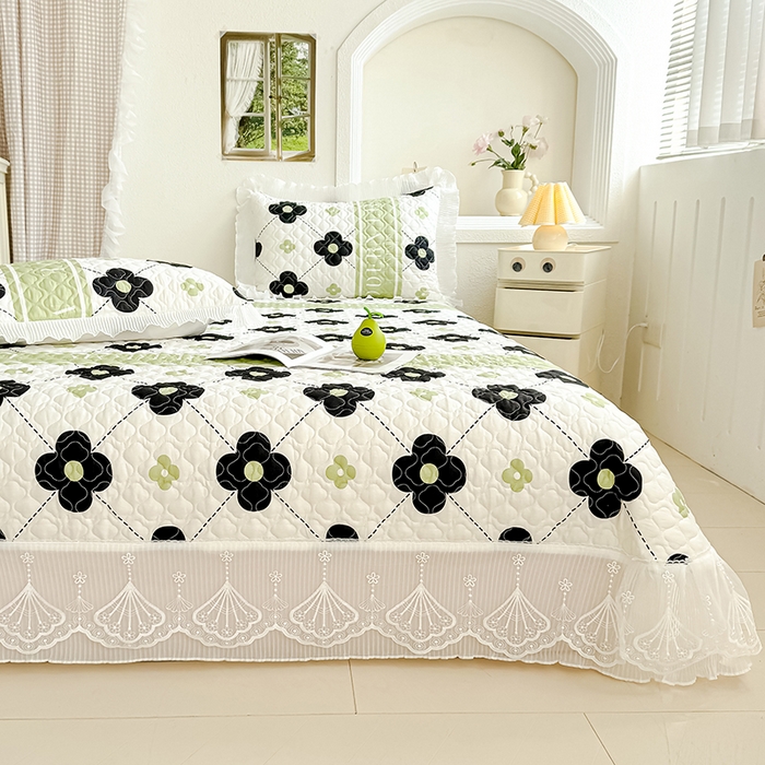 91家纺网 家纺一手货源 找家纺 冬然 2024新款全棉床盖纯棉床盖夹棉床单全棉床单纯棉床单 陌上花开