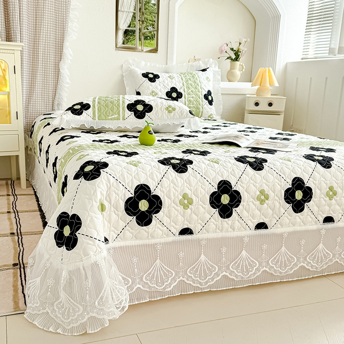 91家纺网 家纺一手货源 找家纺 冬然 2024新款全棉床盖纯棉床盖夹棉床单全棉床单纯棉床单 陌上花开