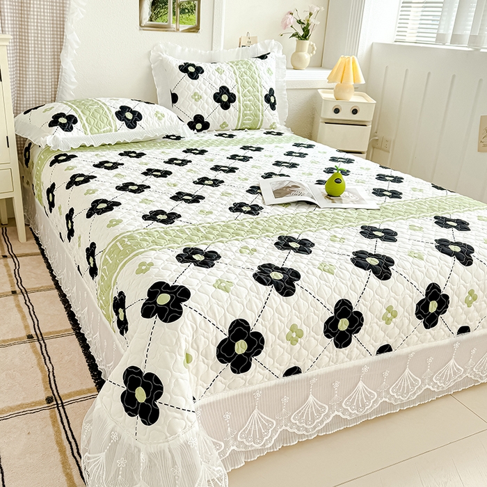 91家纺网 家纺一手货源 找家纺 冬然 2024新款全棉床盖纯棉床盖夹棉床单全棉床单纯棉床单 陌上花开