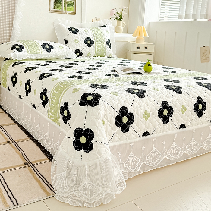 91家纺网 家纺一手货源 找家纺 冬然 2024新款全棉床盖纯棉床盖夹棉床单全棉床单纯棉床单 陌上花开