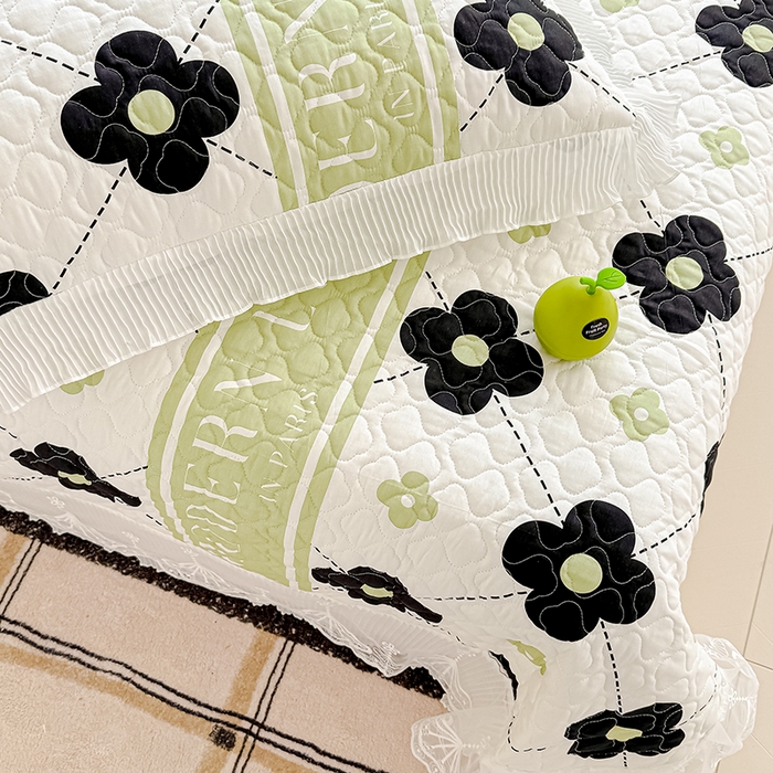 91家纺网 家纺一手货源 找家纺 冬然 2024新款全棉床盖纯棉床盖夹棉床单全棉床单纯棉床单 陌上花开