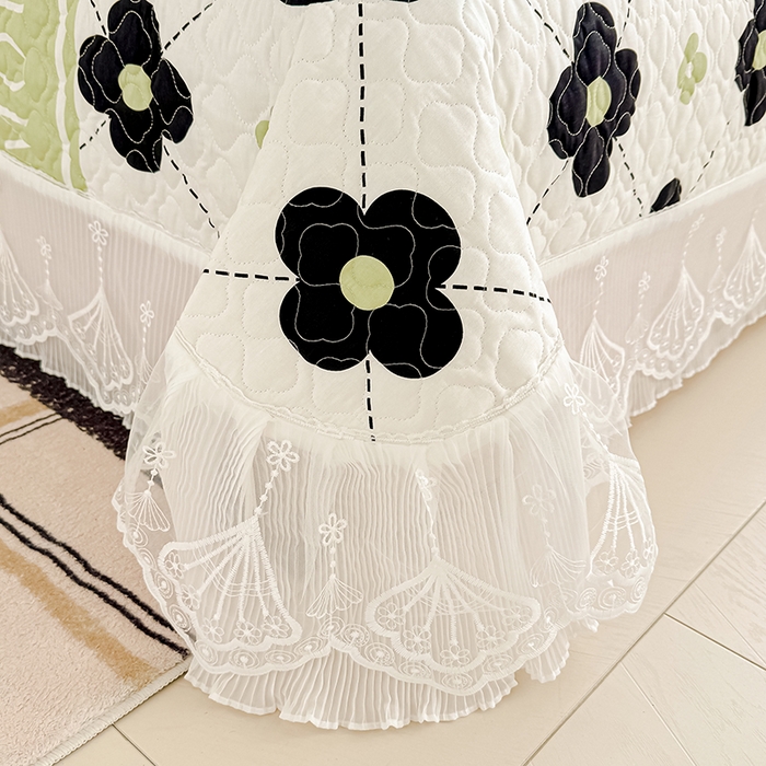 91家纺网 家纺一手货源 找家纺 冬然 2024新款全棉床盖纯棉床盖夹棉床单全棉床单纯棉床单 陌上花开