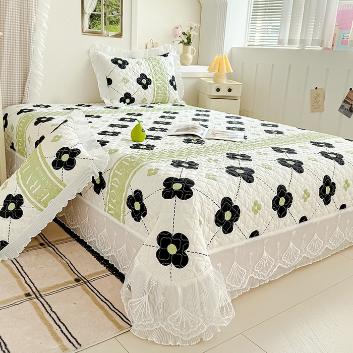 91家纺网 家纺一手货源 找家纺 冬然 2024新款全棉床盖纯棉床盖夹棉床单全棉床单纯棉床单 陌上花开