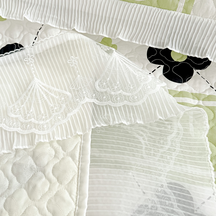 91家纺网 家纺一手货源 找家纺 冬然 2024新款全棉床盖纯棉床盖夹棉床单全棉床单纯棉床单 陌上花开